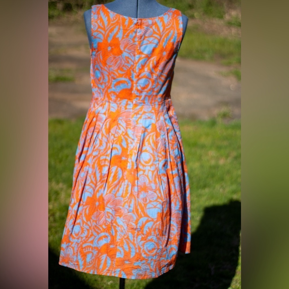 Talbots Women’s Fit & Flare Sleeveless Floral Pleated Dress Size 4 - Picture 4 of 10